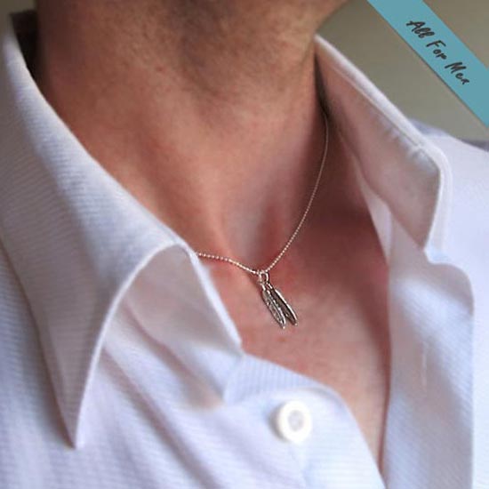 Men's Sterling Silver Turquoise Feather Pendant Necklace with Sterling  Silver Anchor Link Chain… | Mens silver jewelry, Turquoise jewelry mens,  Sterling silver mens